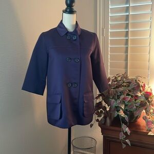 Vera Wang Vintage small plum colored  3/4 sleeve button front jacket EUC